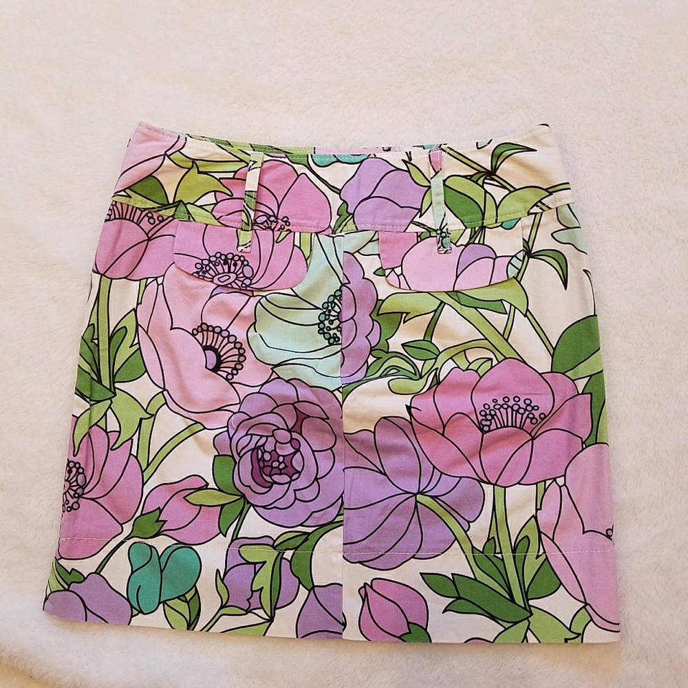 Loft Ann Taylor floral mini skirt pockets A4
